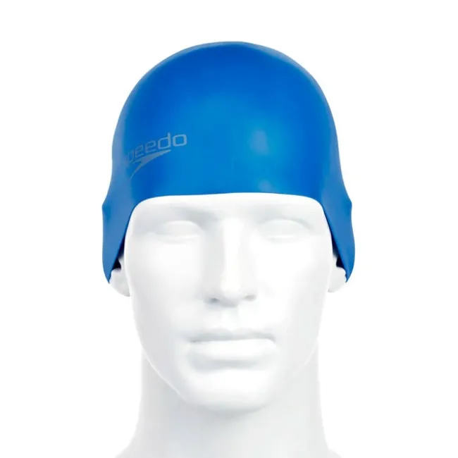 Speedo - casca inot silicon - Plain Moulded - Albastru neon