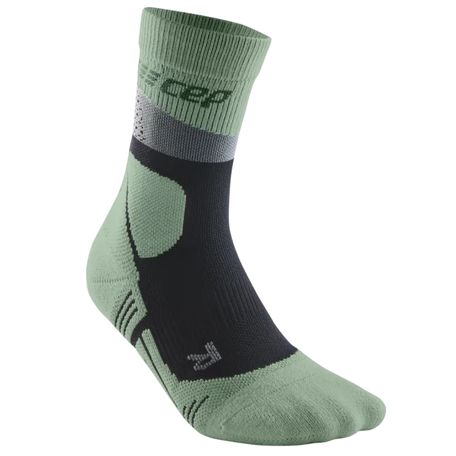 CEP - sosete compresie medii - max cushion hiking merino mid-cut - grey I mint