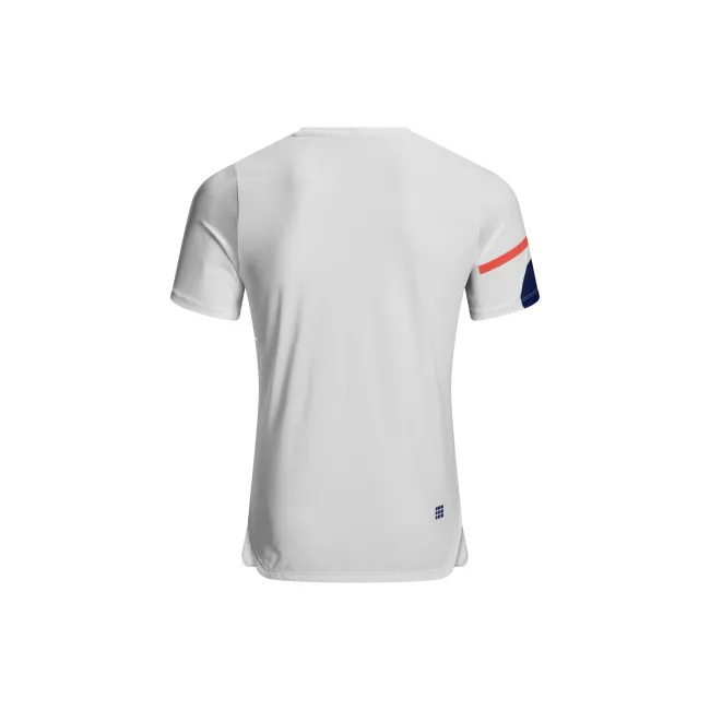CEP - tricou tehnic - the run shirt round neck short sleeve v5 - white | geometrics