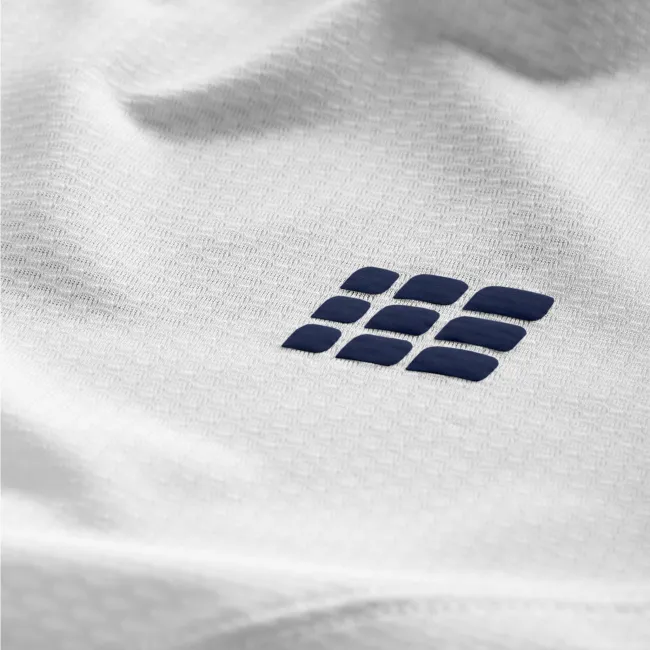 CEP - tricou tehnic - the run shirt round neck short sleeve v5 - white | geometrics