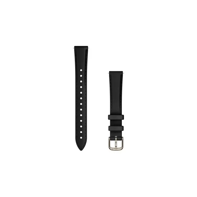 Garmin - curea piele - Lily 2 - 14 mm - black I cream gold hardware