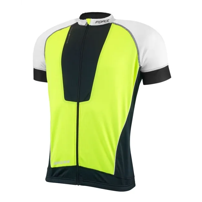 Tricou ciclism Force Air negru/alb/fluo M
