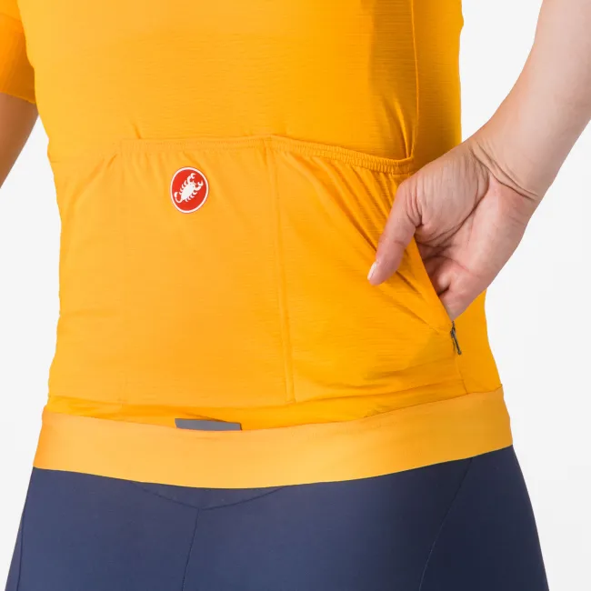 Castelli - tricou ciclism maneca scurta tailored fit - Espresso W Jersey - portocaliu