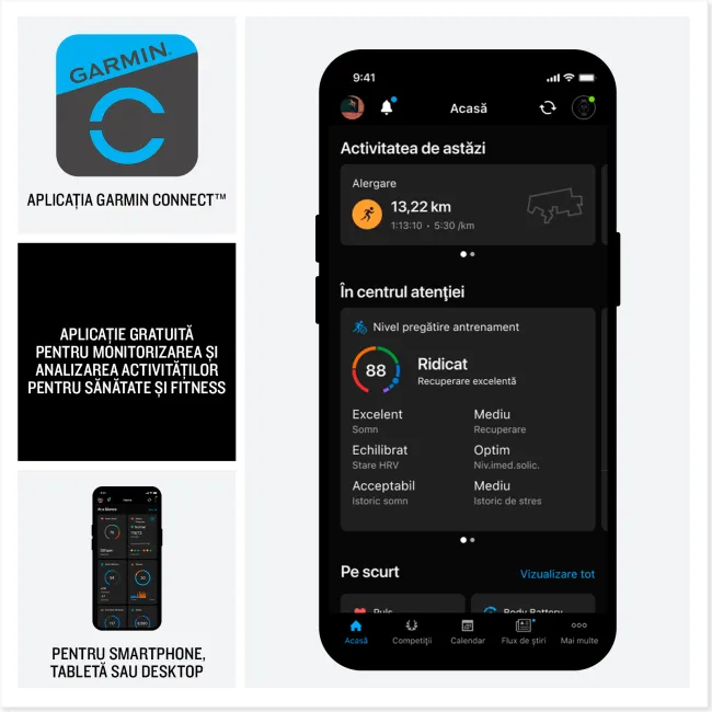 Garmin - Venu X1 - smartwatch cu GPS și AMOLED - Moss cu spate din titan argintiu și curea din nailon ComfortFit Moss