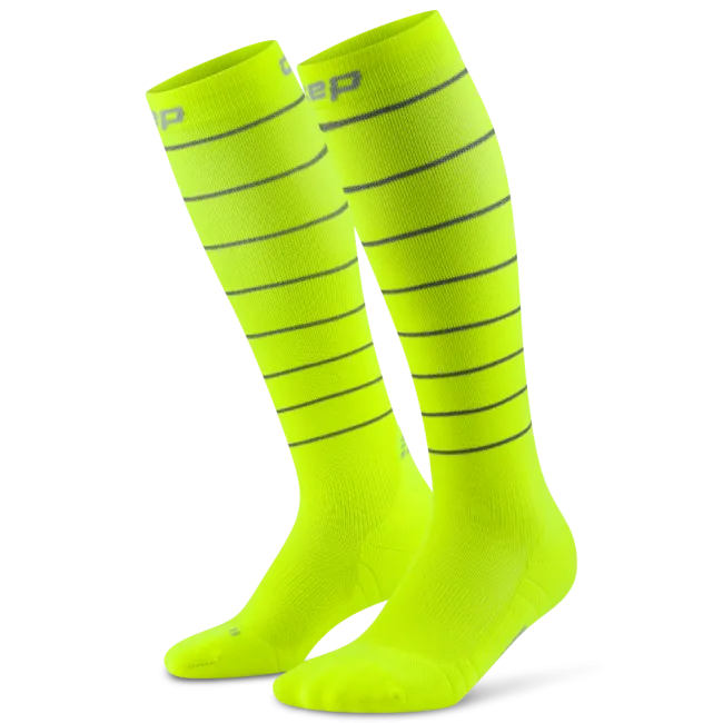 CEP - sosete compresie inalte - PRO run socks reflective tall 3.0 - neon yellow
