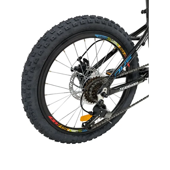 Bicicleta Copii Dhs Terrana 2023, model 2026 - 20 Inch, Negru-Albastru