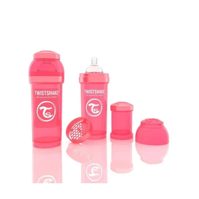 Biberon Anticolici Twistshake 260 Ml - Roz Deschis