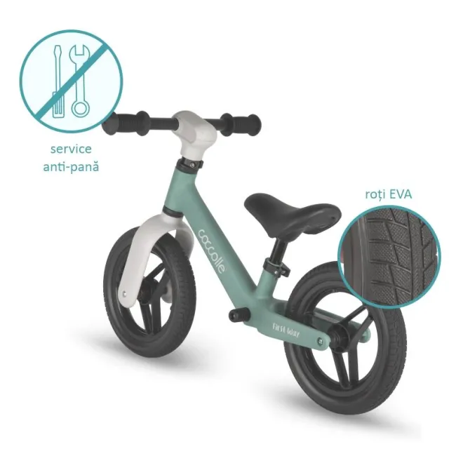 Bicicleta fara pedale Coccolle First Way, Summer Mint
