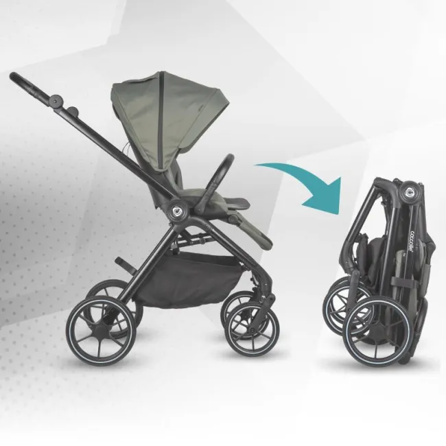 Carucior modular 2in1 Coccolle Serry Moss green+ Scoica auto iSize Coccolle Knox Black