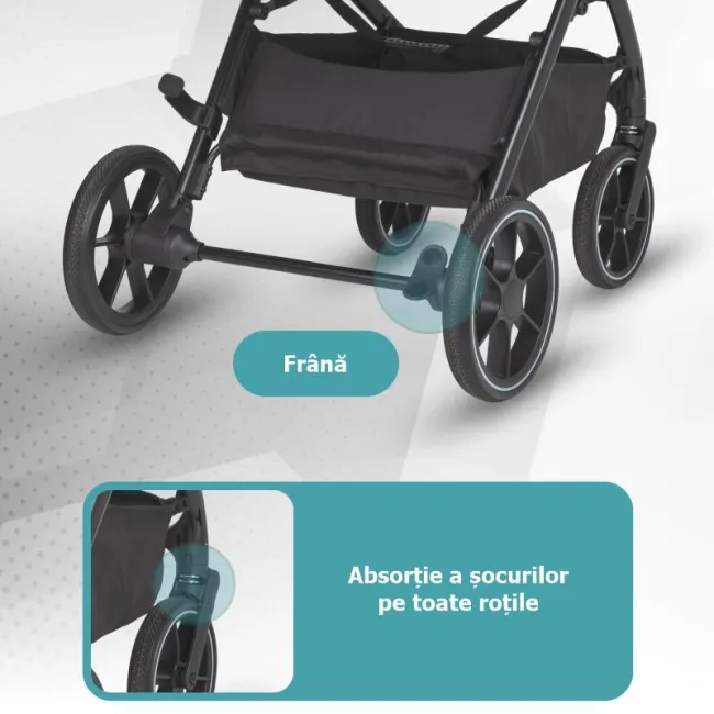 Carucior modular 2in1 Coccolle Serry Moss green+ Scoica auto iSize Coccolle Knox Black