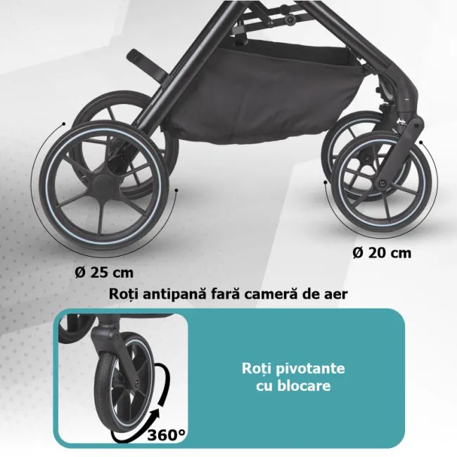 Carucior modular 2in1 Coccolle Serry Moss green+ Scoica auto iSize Coccolle Knox Black