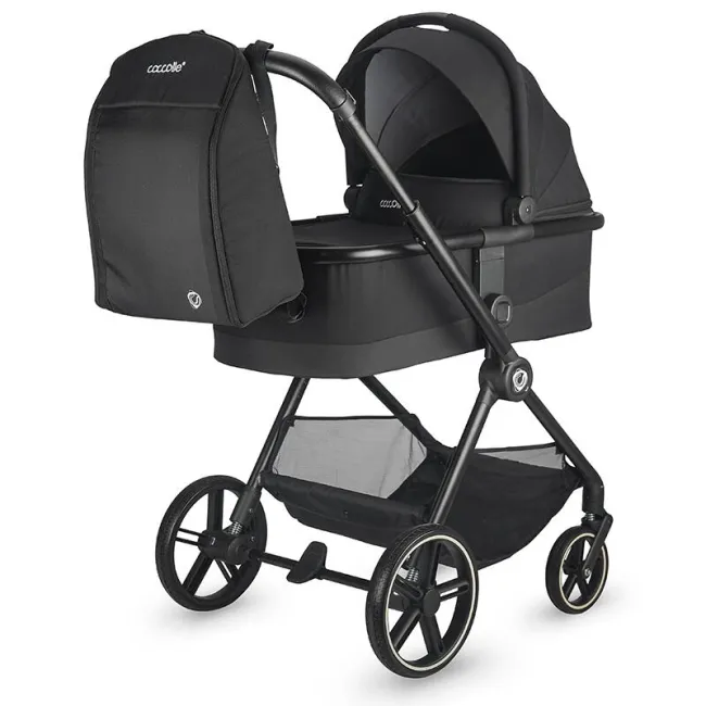 Carucior modular 4in1 Coccolle Lissia Anthracite cu Scoica auto iSize Coccolle Knox Black si Baza isofix iSize Coccolle Knox