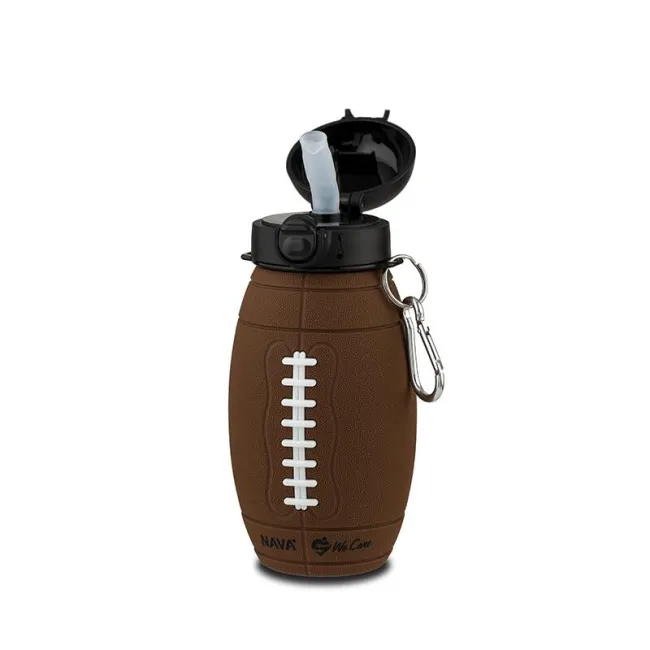 Sticla de apa din silicon, Nava We care, 700 ml, minge rugby