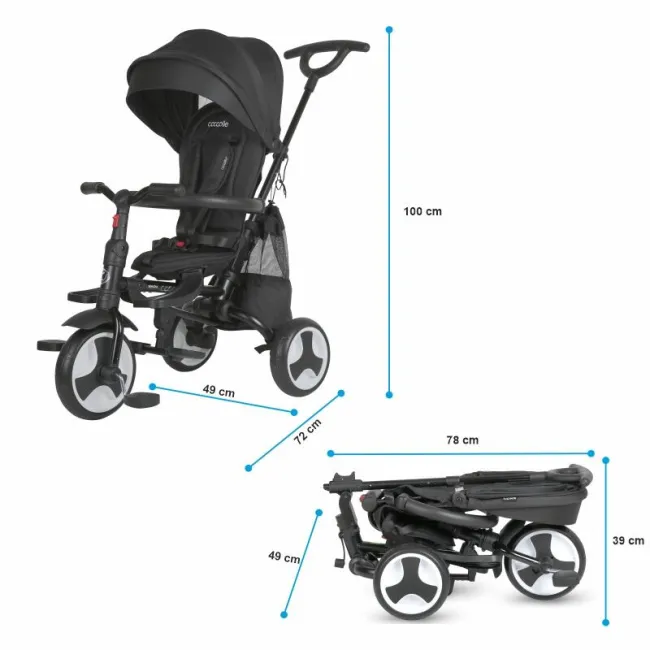 Tricicleta ultrapliabila Coccolle Spectra plus Jet Black
