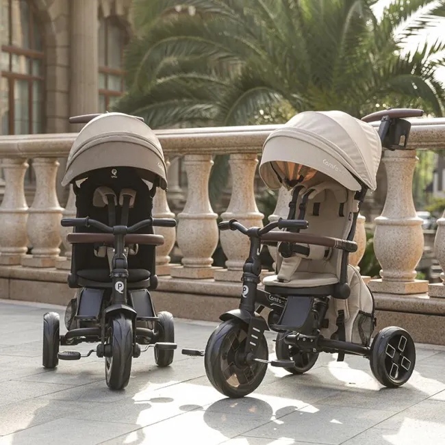 Tricicleta ultrapliabila Qplay Comfo Max Bej