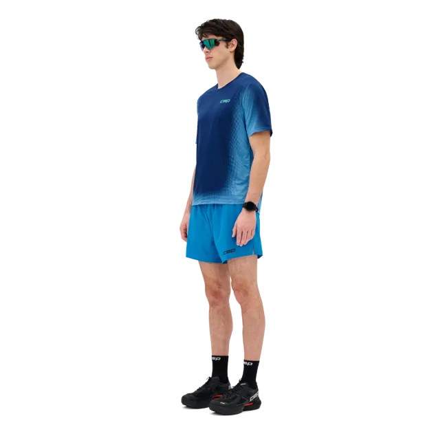Pantaloni scurți alergare CEP Core Run Loose Fit - albastru | rezistenți vânt