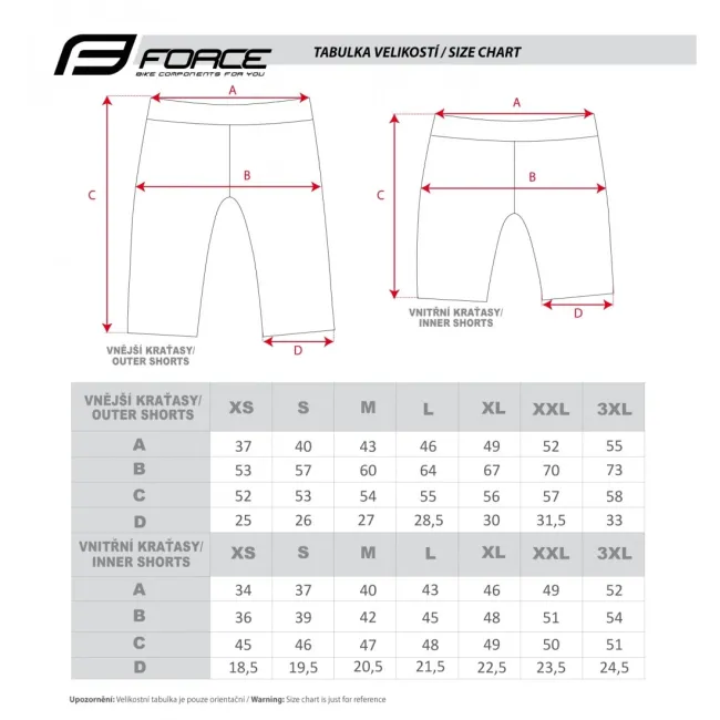 Pantaloni Force Blade MTB cu sub-pantaloni cu bazon rosu XL