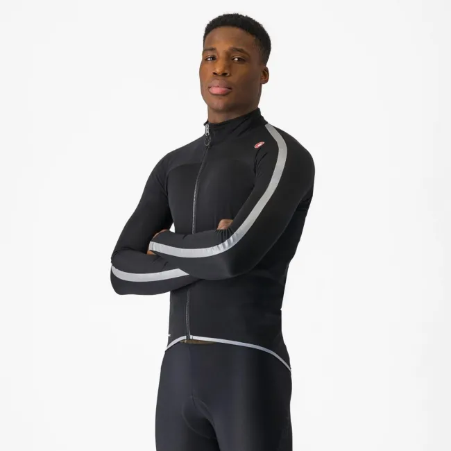 Jacheta de ploaie Castelli Ultra Rain Cape, pentru barbati, negru/argintiu reflex, XL