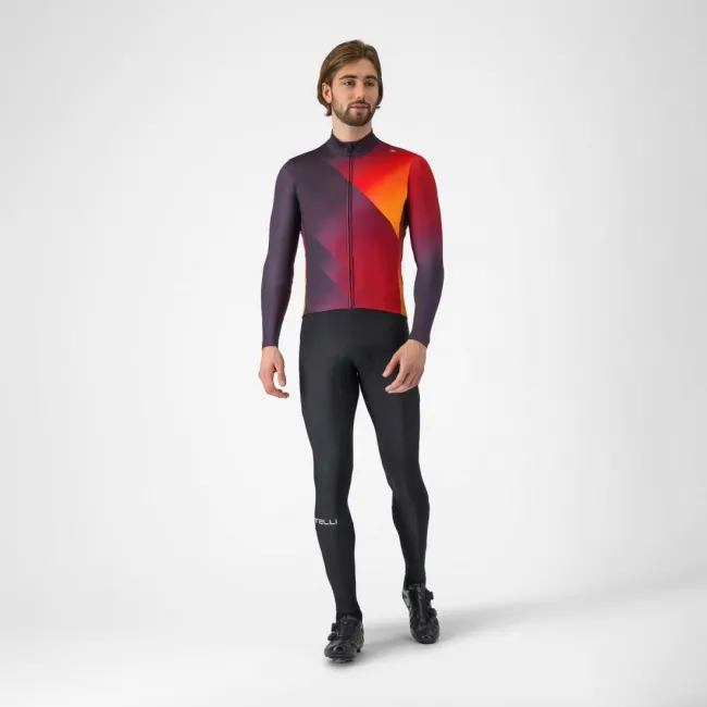 Tricou cu maneca lunga Castelli Amplify Thermal Mov/Rosu/Galben XL
