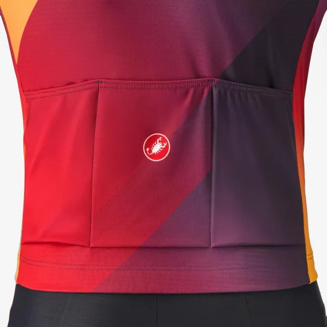 Tricou cu maneca lunga Castelli Amplify Thermal Mov/Rosu/Galben XXL