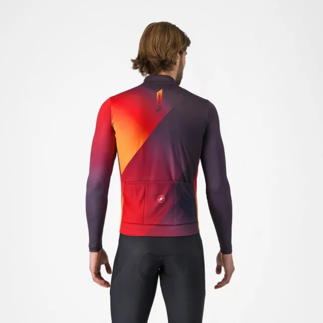 Tricou cu maneca lunga Castelli Amplify Thermal Mov/Rosu/Galben XXL