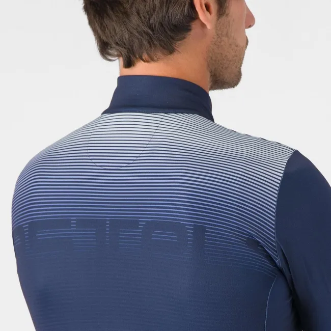Tricou cu maneca lunga Castelli Apice Thermal Albastru Belgian/Portocaliu XXL