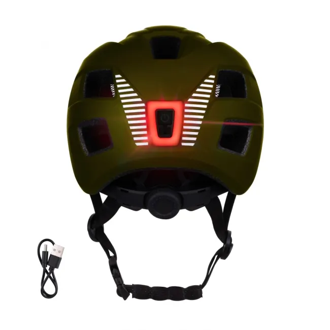 Casca Force Zebu cu lumina, lime L-XL (57-61 cm)