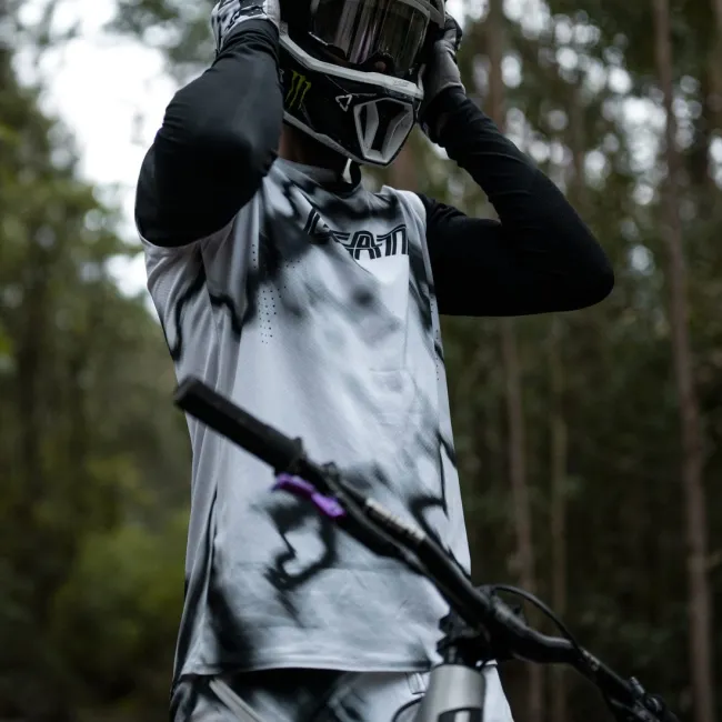 Tricou Leatt MTB Gravity 8.0 Heatmap White M