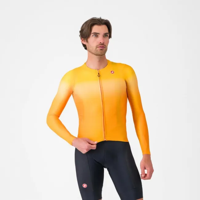 Bluza cu maneca lunga Castelli UPF LS, pentru barbati, portocaliu aprins XL