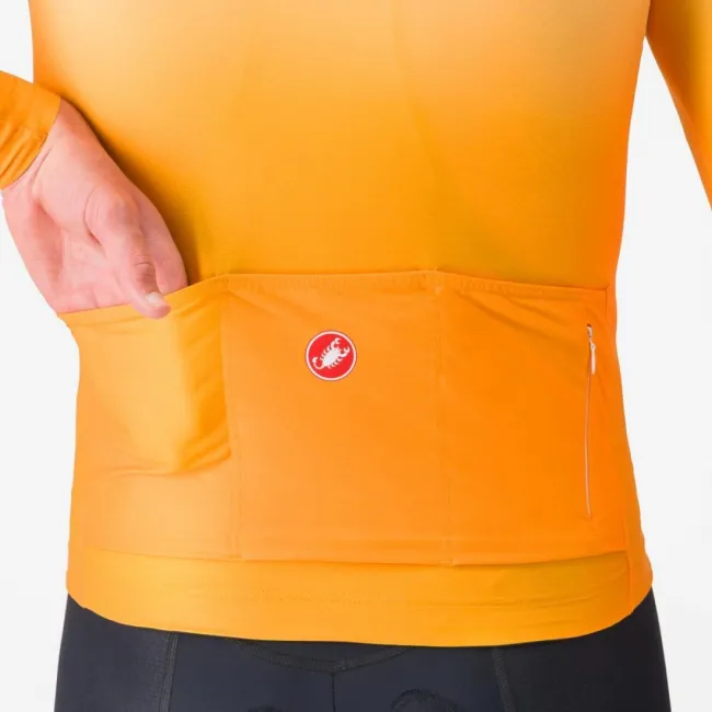 Bluza cu maneca lunga Castelli UPF LS, pentru barbati, portocaliu aprins XL