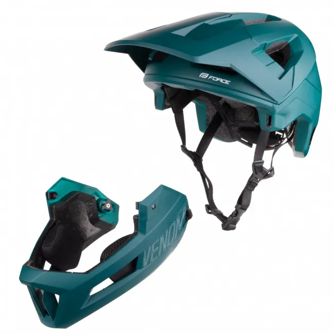 Casca Force VENOM downhill, turcoaz, S-M