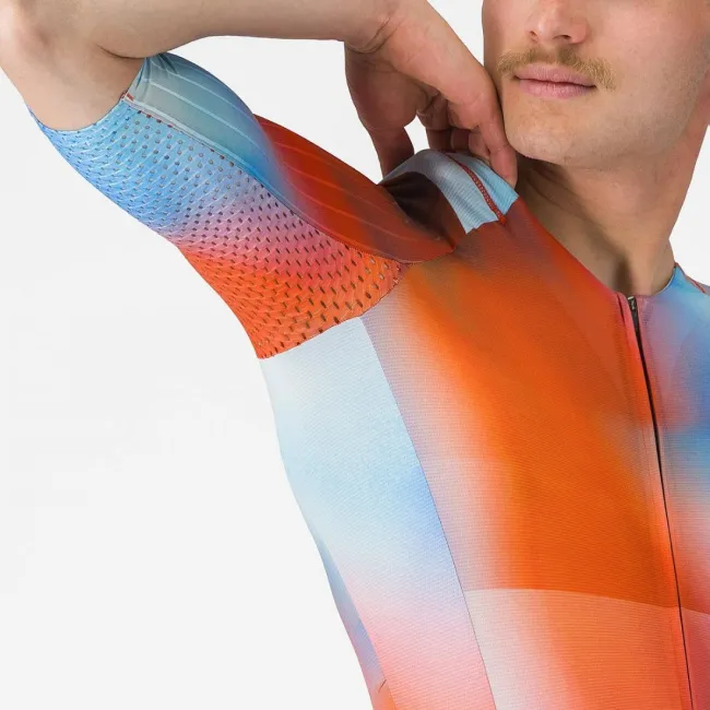 Costum triatlon cu maneca scurta TRI Castelli Free SanRemo 3 SS, pentru barbati, paprika/winter sky XL