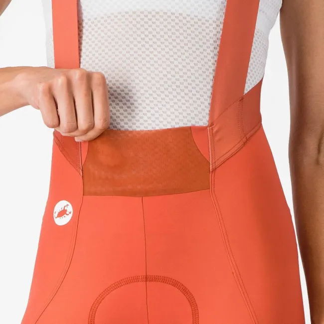 Pantaloni scurti cu bretele Castelli Espresso 2 W DT, pentru femei, paprika S