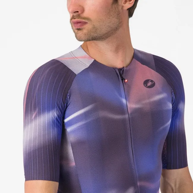 Tricou cu maneca scurta Castelli Aero Race 8s, pentru barbati, rosa giro/night shade XXL