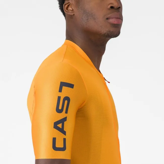 Tricou cu maneca scurta Castelli Entrata Apex, pentru barbati, portocaliu/albastru XXXL