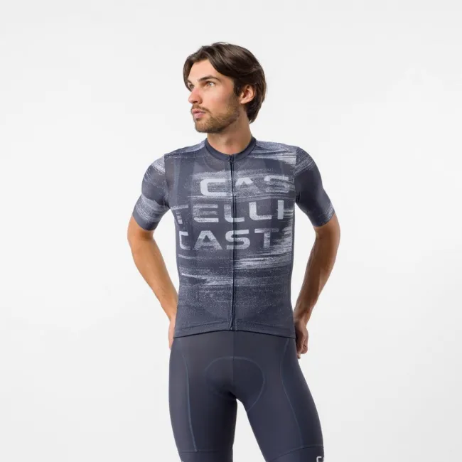Tricou cu maneca scurta Castelli Stratus Logo, pentru barbati, twilight blue/winter sky M