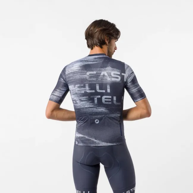 Tricou cu maneca scurta Castelli Stratus Logo, pentru barbati, twilight blue/winter sky XL