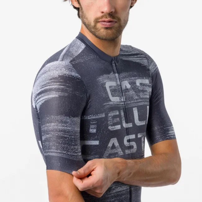 Tricou cu maneca scurta Castelli Stratus Logo, pentru barbati, twilight blue/winter sky XL