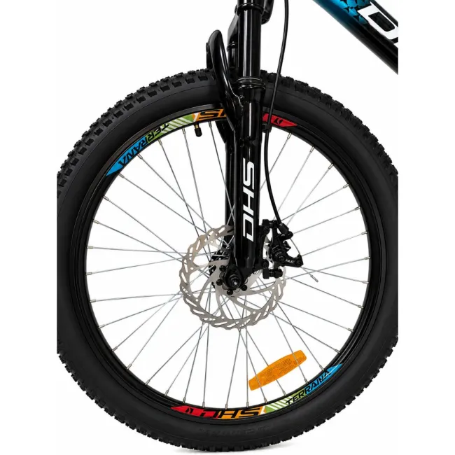 Bicicleta Copii Dhs Terrana 2423B, model 2026 - 24 Inch, Negru-Albastru