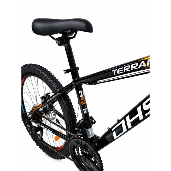 Bicicleta Copii Dhs Terrana 2423B, model 2026 - 24 Inch, Negru-Portocaliu