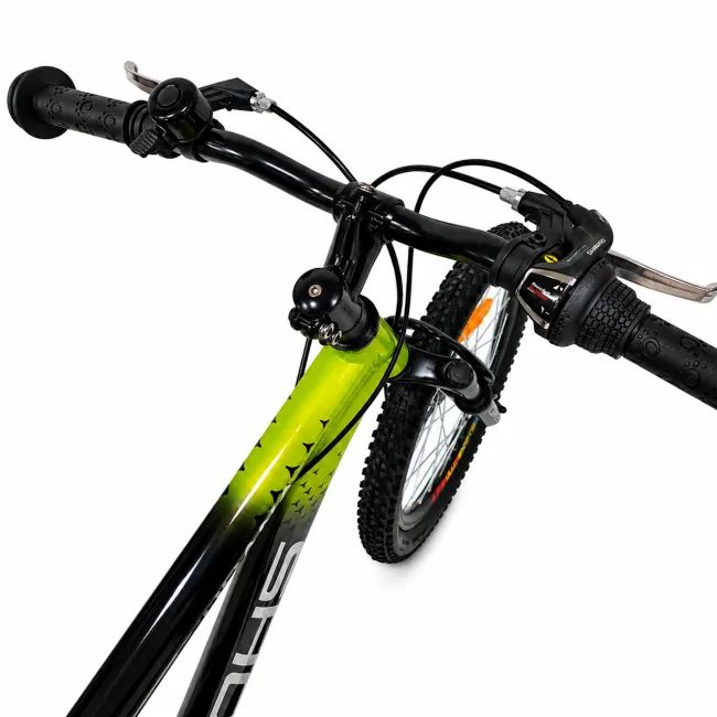 Bicicleta Copii Dhs Terrana 2023B, model 2026 - 20 Inch, Negru-Verde