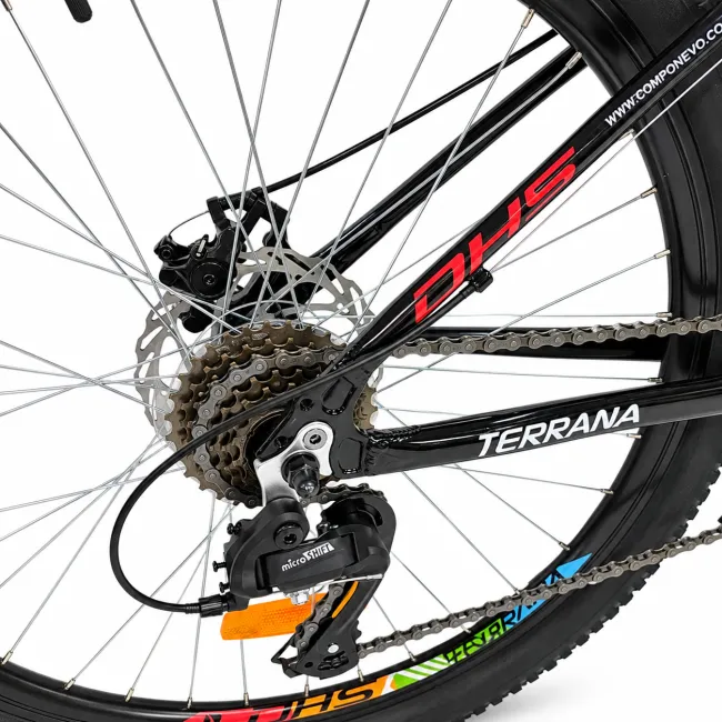 Bicicleta Copii Dhs Terrana 2423B, model 2026 - 24 Inch, Rosu-Negru