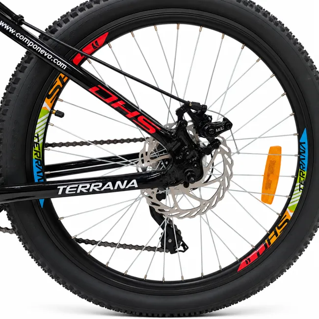 Bicicleta Copii Dhs Terrana 2423B, model 2026 - 24 Inch, Rosu-Negru