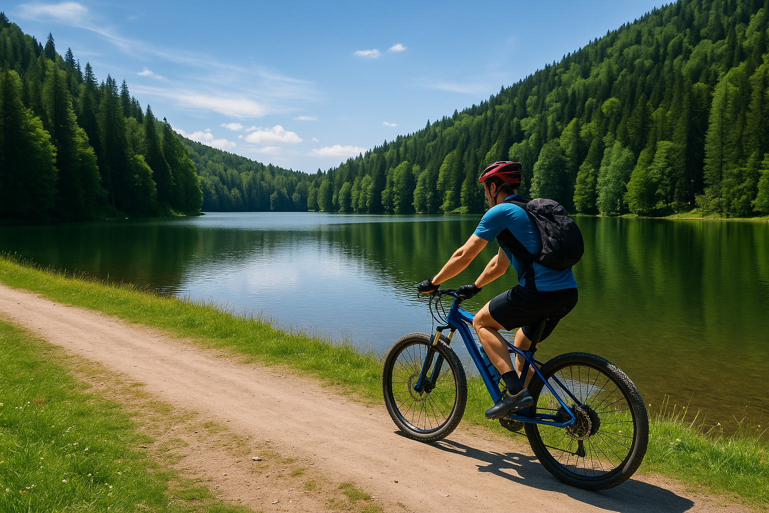 cu bicicleta mtb este perfect pe trasee la lancul Ana